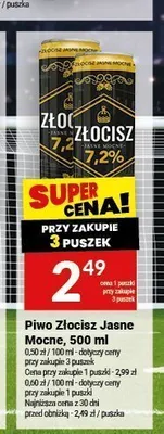 Piwo Złocisz Jasne Mocne 7,2% 500 ml promocja w Twój Market