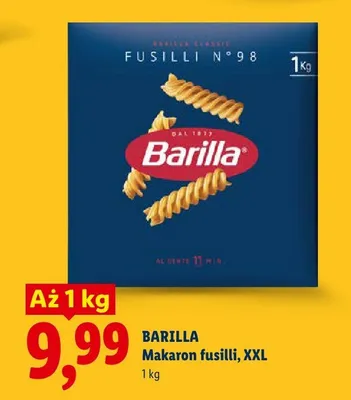 Makaron fusilli XXL Barilla promocja w Lidl
