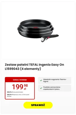 Zestaw patelni Tefal Ingenio Easy On promocja w Media Expert