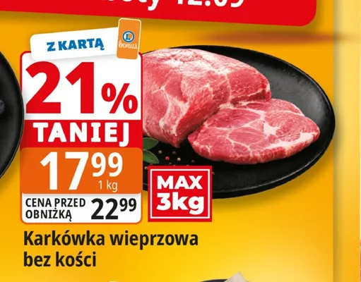 Karkówka wieprzowa bez kości promocja w Leclerc