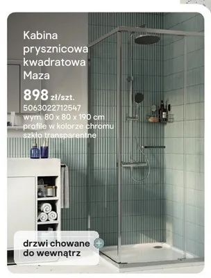 Kabina prysznicowa kwadratowa GoodHome Maza 80x80x190 cm chrom promocja w Castorama
