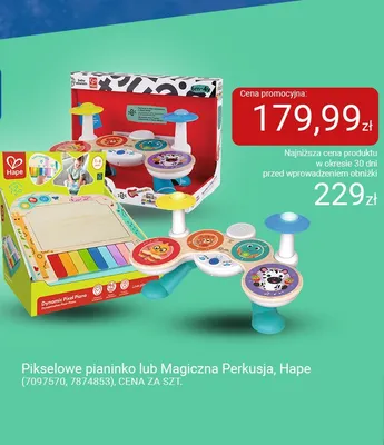 Pikselowe pianinko lub Magiczna Perkusja Hape promocja w Smyk