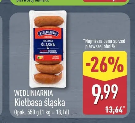 Kiełbasa śląska Wędliniarnia promocja w Aldi