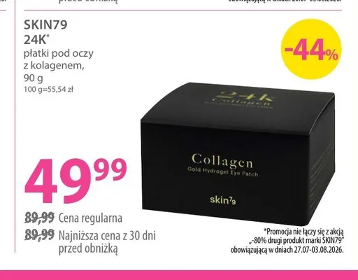 Płatki pod oczy z kolagenem Skin79 24K promocja w Hebe