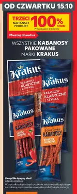 Kabanosy pakowane marki Krakus promocja w Kaufland