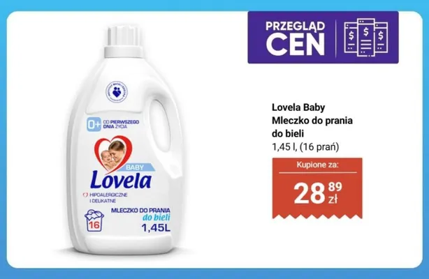 Mleczko do prania do bieli Lovela Baby promocja w Biedronka