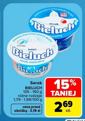 Serek Bieluch naturalny promocja w Carrefour