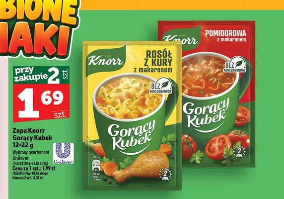 Zupa Knorr Gorący Kubek pomidorowa z makaronem promocja w TOPAZ