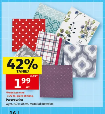 Poszewka bawełniana 40x40 cm promocja w Auchan