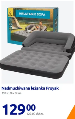 Nadmuchiwana leżanka Froyak 198x138x62cm promocja w Action