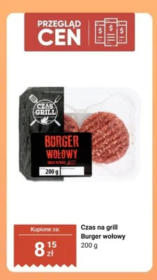 Burger wołowy Czas na grill promocja w Biedronka