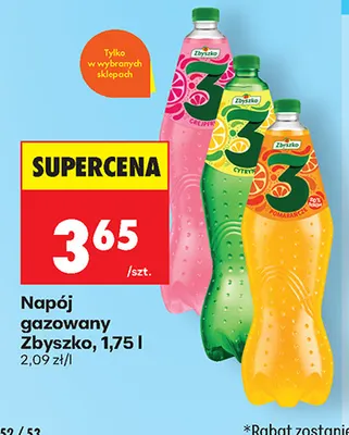 Napój gazowany Zbyszko 3 pomarańcza promocja w Biedronka