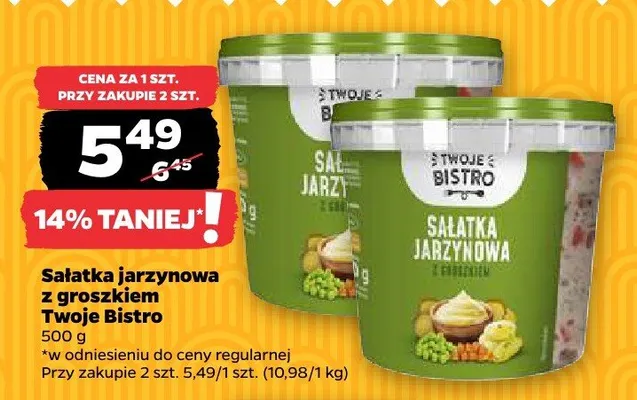 Sałatka jarzynowa z groszkiem Twoje Bistro promocja w Netto