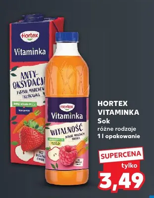 Sok Hortex Vitaminka antyoksydacja jabłko marchew truskawka promocja w Kaufland