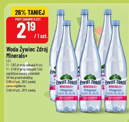 Woda Żywiec Zdrój Minerals+ promocja w POLOmarket