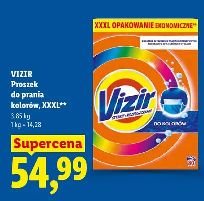 Proszek do prania kolorów Vizir XXXL promocja w Lidl
