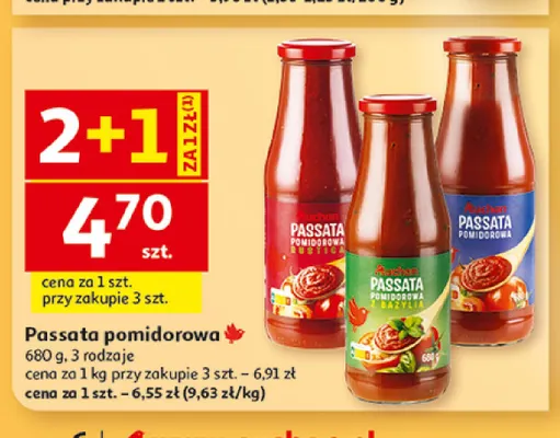 Passata pomidorowa z bazylią Auchan promocja w Auchan