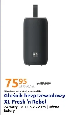 Głośnik bezprzewodowy XL Fresh 'n Rebel promocja w Action