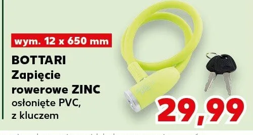 Zapięcie rowerowe Bottari Zinc osłonięte PVC na klucz promocja w Kaufland