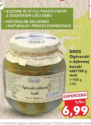 Ogóreczki z dębowej beczki Dros promocja w Kaufland