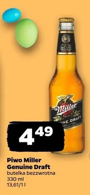 Piwo Miller Genuine Draft butelka bezwrotna promocja w Netto