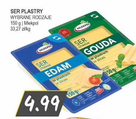 Ser Edam w plastrach Mlekpol promocja w Słoneczko