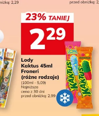 Lody Kaktus Froneri promocja w Hitpol