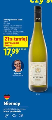 Wino Riesling Feinherb Mosel promocja w Lidl