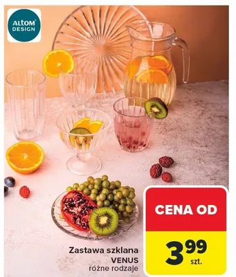 Zastawa szklana VENUS różne rodzaje promocja w Carrefour