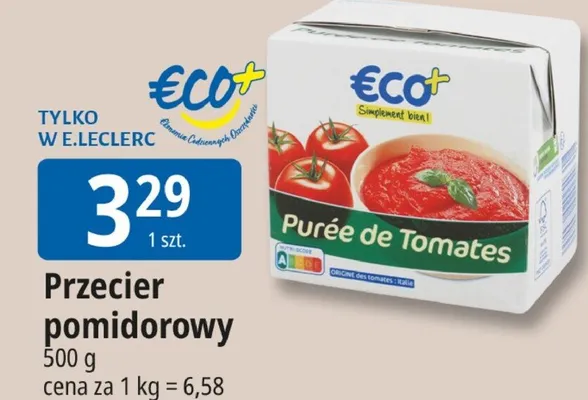 Przecier pomidorowy Eco+ promocja w Leclerc