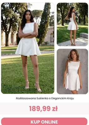 Rozkloszowana sukienka o eleganckim kroju Reneé promocja w Renee