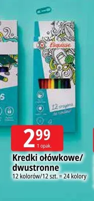 Kredki ołówkowe dwustronne Esquisse 12 kolorów promocja w Leclerc
