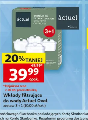Wkłady filtrujące do wody Actuel Oval 4-pak promocja w Auchan