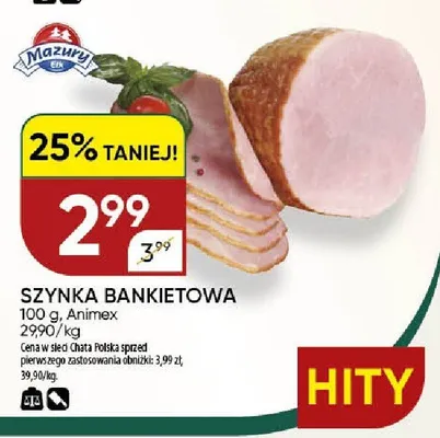 Szynka bankietowa Animex promocja w Chata Polska