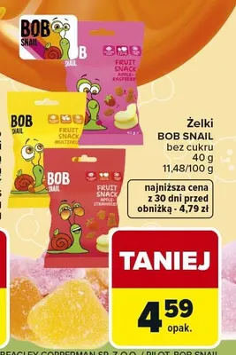 Żelki BOB SNAIL bez cukru promocja w Carrefour Market
