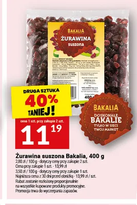 Żurawina suszona Bakalia promocja w Twój Market