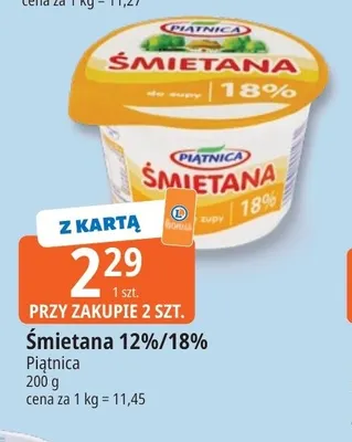 Śmietana Piątnica 18% promocja w Leclerc