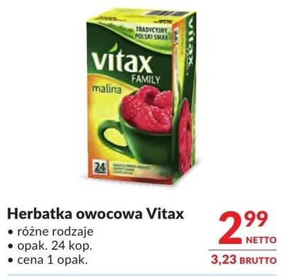 Herbatka owocowa Vitax promocja w Makro