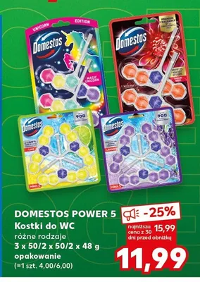 Kostki do WC Domestos Power 5 Lime promocja w Kaufland