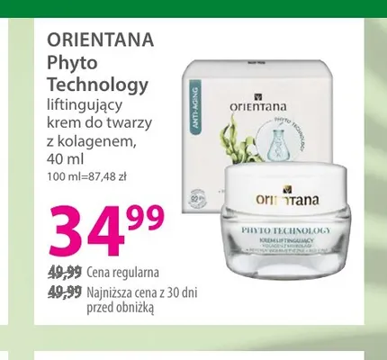Phyto Technology liftingujący krem do twarzy z kolagenem Orientana promocja w Hebe