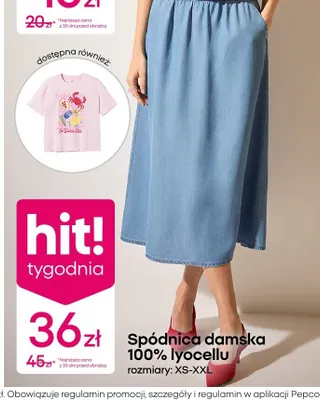 Spódnica damska 100% lyocellu rozmiary XS-XXL promocja w Pepco