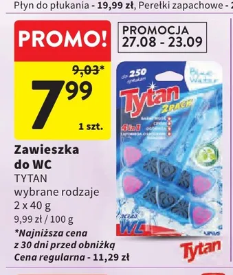 Zawieszka do WC Tytan 2-pak 40 g promocja w Intermarche