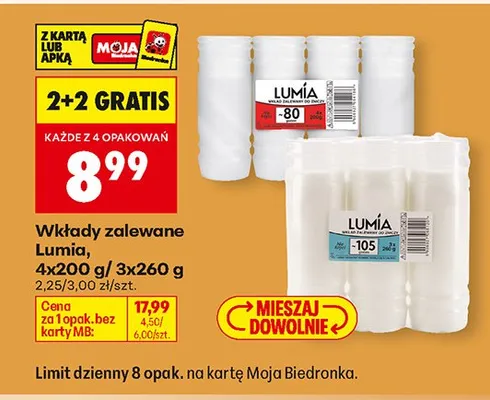 Wkłady zalewane 4x200 g/3x260 g 2+2 GRATIS promocja w Biedronka