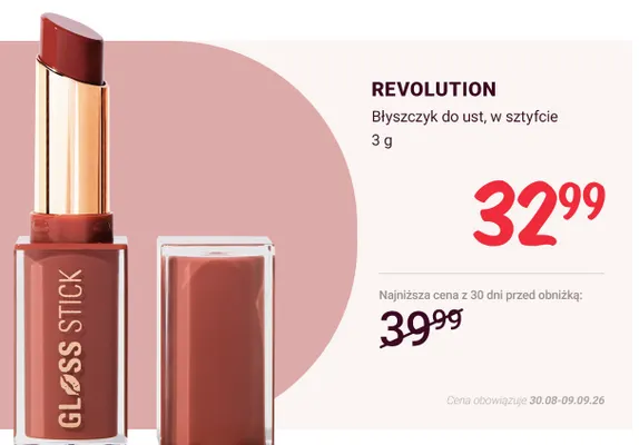 Błyszczyk do ust w sztyfcie Revolution promocja w Rossmann
