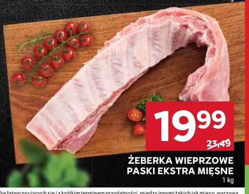 Żeberka wieprzowe paski ekstra mięsne promocja w Stokrotka