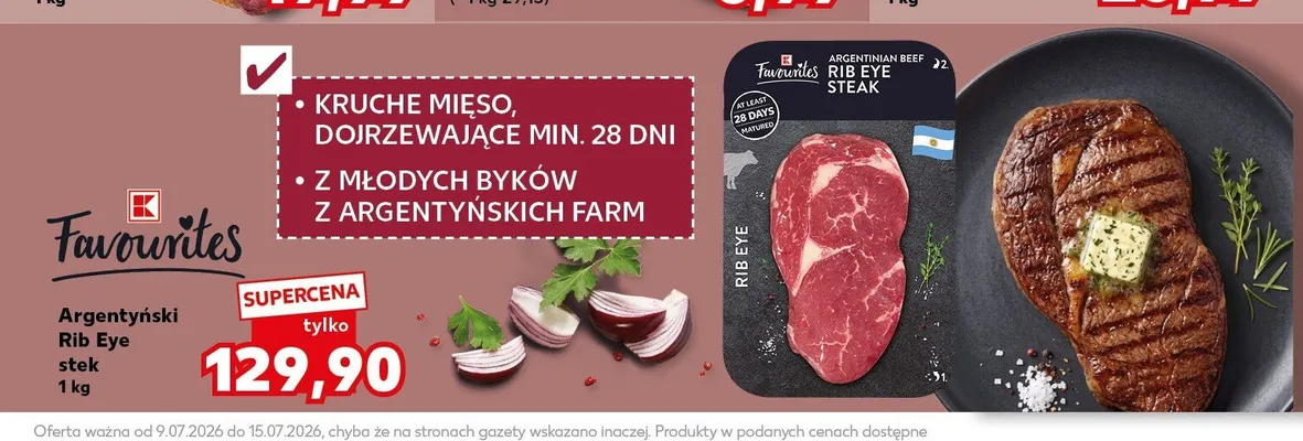 Stek Rib Eye wołowy argentyński Favourites promocja w Kaufland