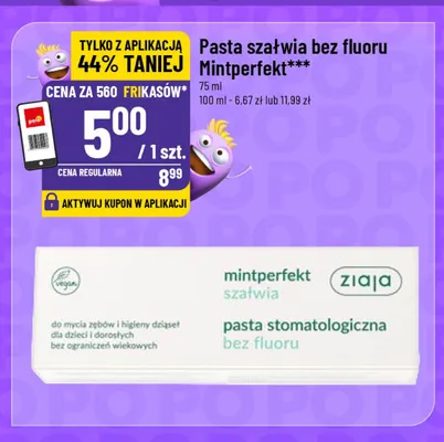 Pasta szałwia bez fluoru Mintperfekt Ziaja promocja w POLOmarket