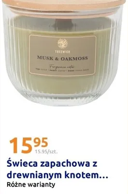 Świeca zapachowa z drewnianym knotem promocja w Action