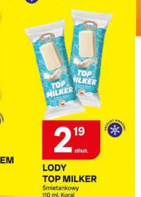 Lody Top Milker śmietankowy promocja w Chorten