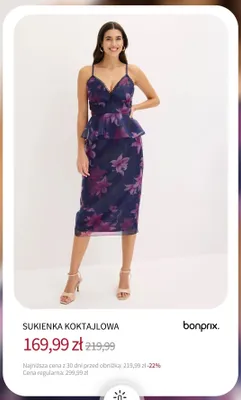 Sukienka koktajlowa Bonprix promocja w bonprix